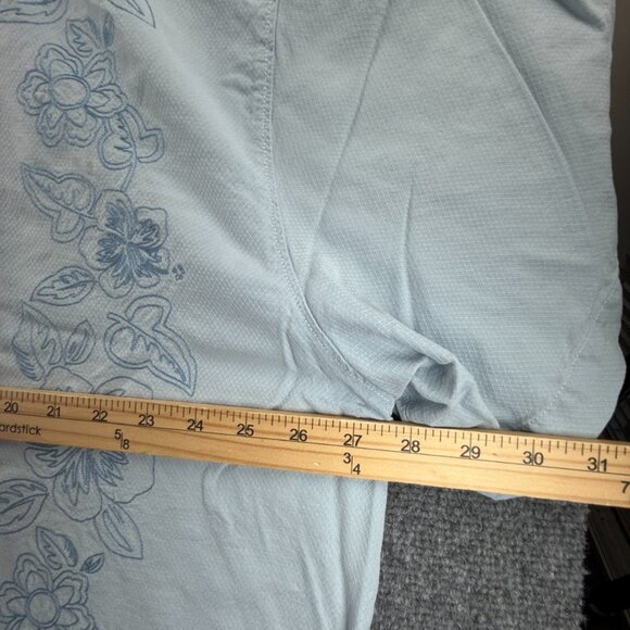 Tommy Bahama Floral Short Sleeve Silk 2XL Blue Vacation Button Up Casual Shirt - Picture 6 of 16